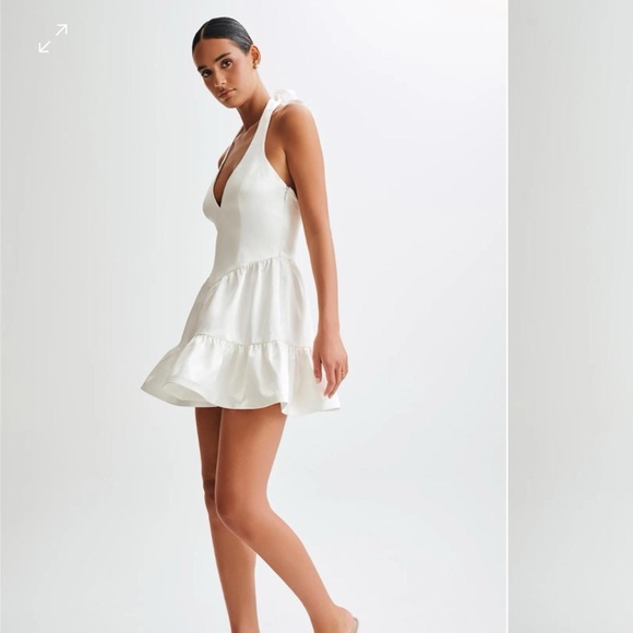 Meshki White Ruffle Mini Dress - Picture 3 of 9